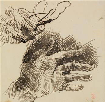 JEAN-BAPTISTE CARPEAUX (Valenciennes 1827-1875 Parc de Bécon) Studies of the Artists Left Hand.